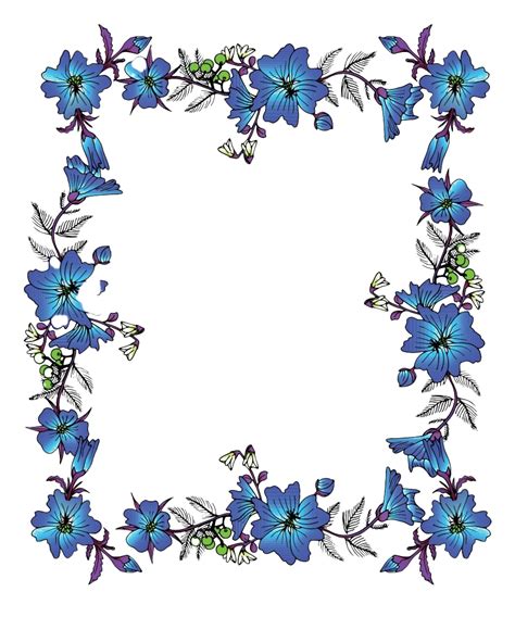 Floral Blue Frame PNG Transparent Images | PNG All