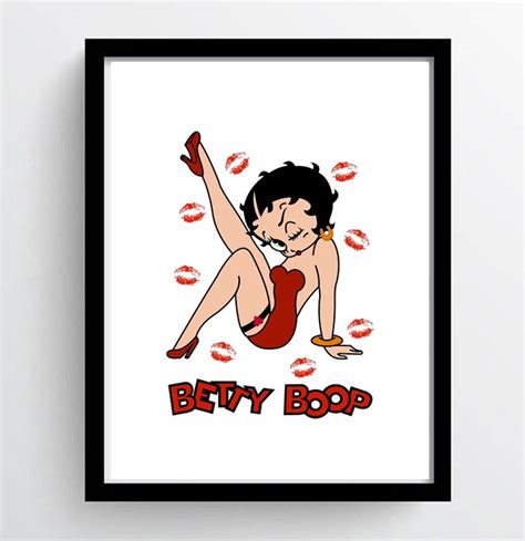 Betty Boop Poster, Betty Boop Print, Vintage Betty Boop Wall Print, Instant Printable Wall Art ...