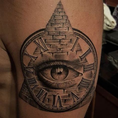 Soft Black and Grey Pyramid & Eye Tattoo | Pyramid tattoo, Eye tattoo ...