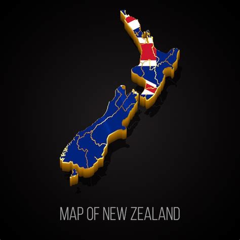 3d map of new zealand | Premium Vector