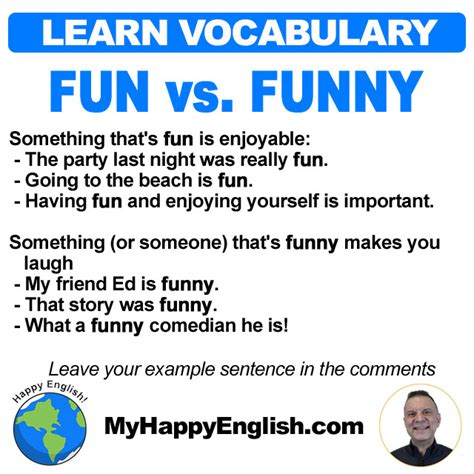 Learn English Vocabulary – Fun vs. Funny | Happy English – Free English ...