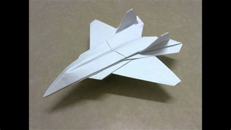 Origami F22 Raptor without cutting - YouTube