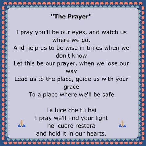 THE PRAYER Andrea Bocelli & Celine Dion (Lyrics) YouTube