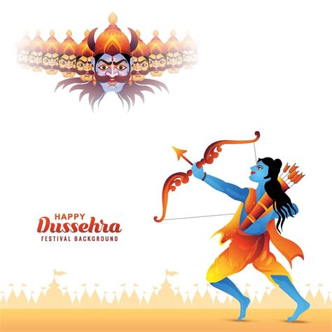 Illustration of lord rama killing ravana in happy dussehra festival background 11675970 Vector ...