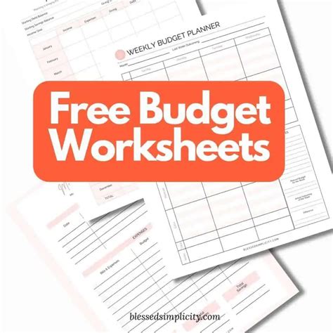 Free Printable Budget Worksheet