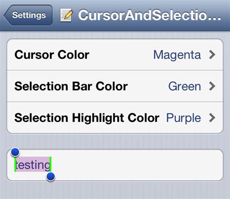 How to alter your iPhone's cursor and selection colors