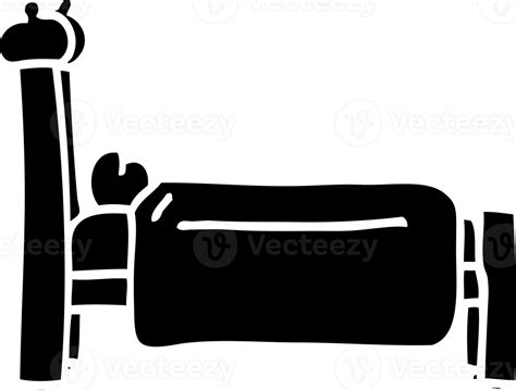 black and white cartoon bed solid black icon 41039341 PNG