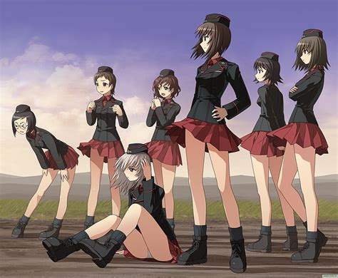 Online crop | HD wallpaper: Girls und Panzer, Nonna (Girls und Panzer), Katyusha (Girls und ...