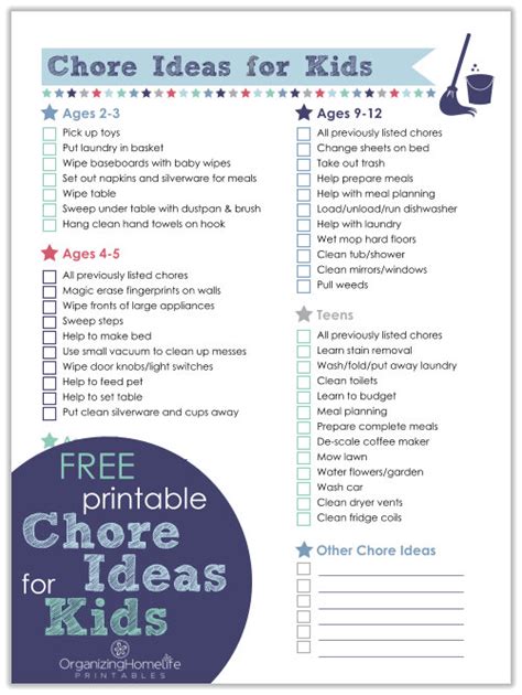 Chores Made Easier | Free Printable List of Chore Ideas for Kids