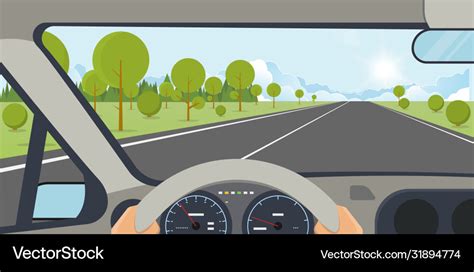 Car inside view Royalty Free Vector Image - VectorStock