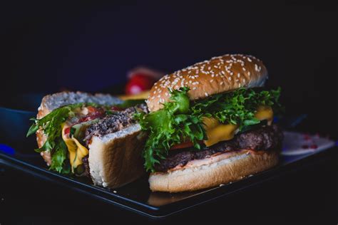 Free Images : fast food, hamburger, sandwich, finger food, junk food, dish, buffalo burger ...