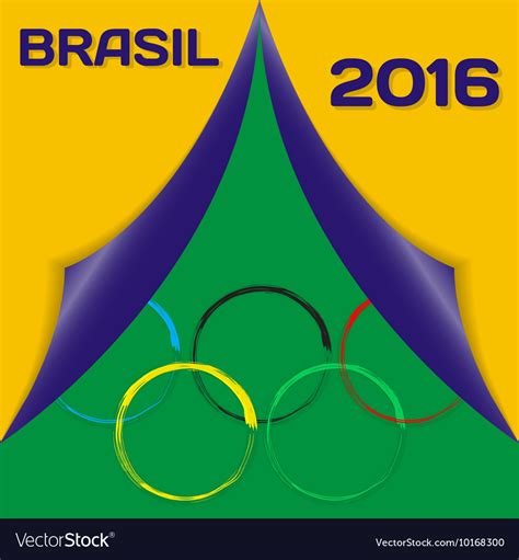 Colors flag brazil and sign olympics Royalty Free Vector