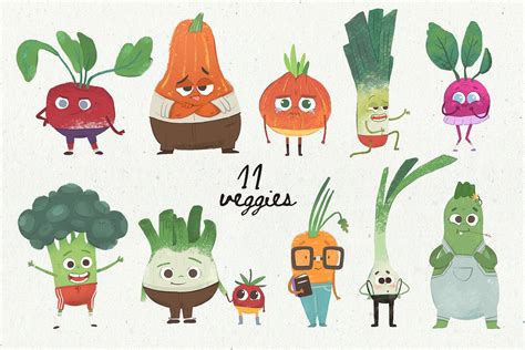 Veggie characters #decoration#menus#elements#great Vegetable ...