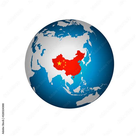 3d Earth Globe With Main Focus on China Map Editable Vector ...