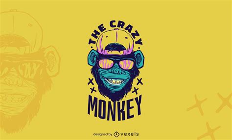 Monkey Animal Trippy Logo Design Vector Download