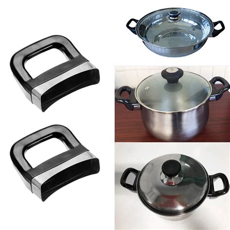 2Pcs Cooking Pot Handles for Pans Pressure Cooker Steamer Bakelite Pot Ear Replacement Potty ...