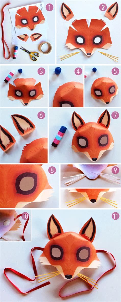 Fox mask template video. Be a fox today • Happythought