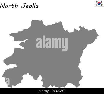 south korea north south jeolla province map Stock Vector Image & Art ...