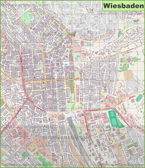 Large detailed map of Wiesbaden