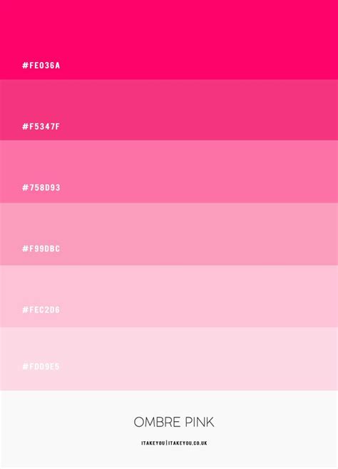 Ombre Pink Colour Scheme #Colour Palette 64 | Color palette pink ...