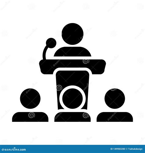 Speech Icon Vector Male Person on Podium Symbol for Public Speaking on ...