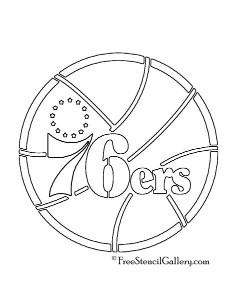 NBA Philadelphia 76ers Logo Stencil | Free Stencil Gallery