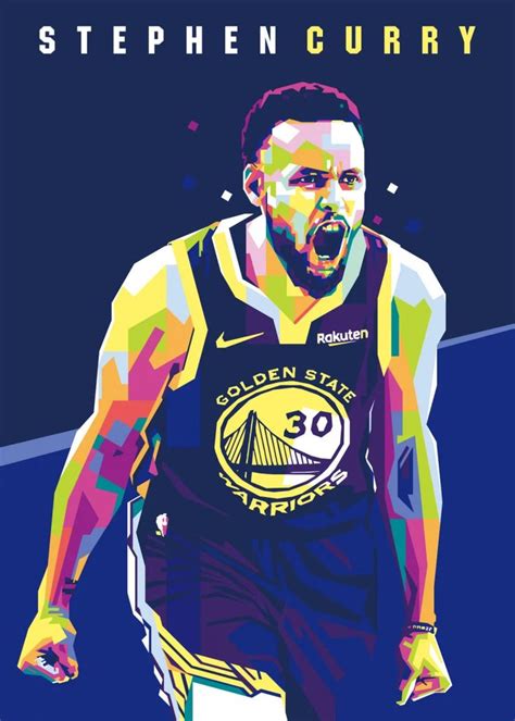 STEPHEN CURRY WPAP Pop Art Poster Print | metal posters - Displate #poster #abstract #colorful # ...