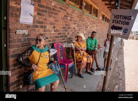 Johannesburg, South Africa. 18th Nov, 2023. People wait for voter registration at a voting ...