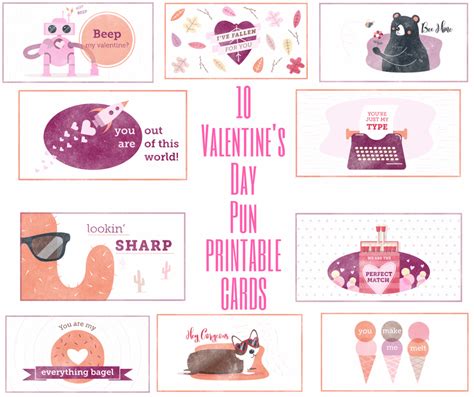 Valentine's Day Puns Printable Cards- Free Valentine's Day Printable