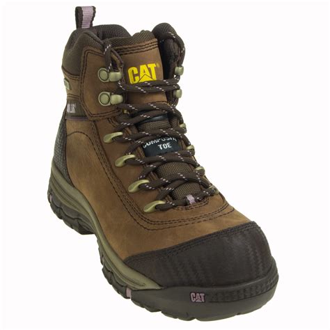 Caterpillar Boots: Women's Ally 90760 Brown Composite Toe Work Boots ...