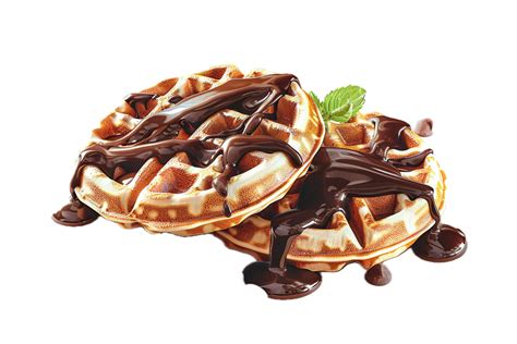 AI generated Belgian Waffle Covered in Chocolate Syrup png 41042969 PNG