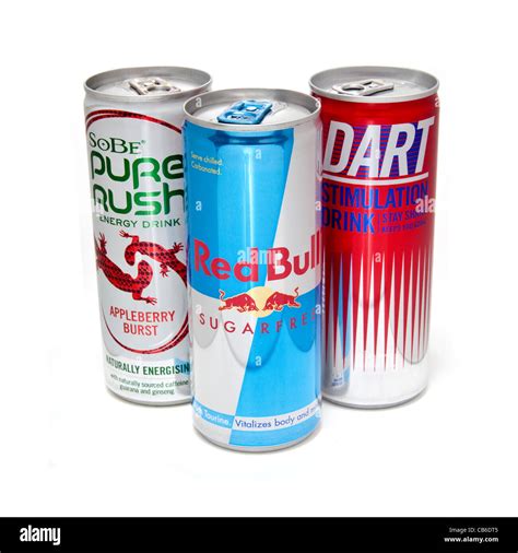 Cans of Energy drinks isolated on a white studio background Stock Photo ...