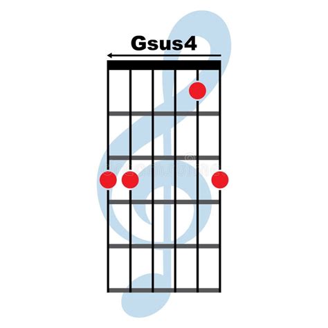 Gsus4 guitar chord icon stock illustration. Illustration of ball - 303898644