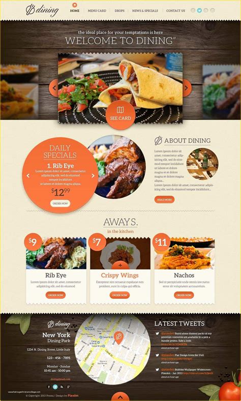 Free Restaurant Newsletter Templates Of Dining Restaurant Psd Template ...