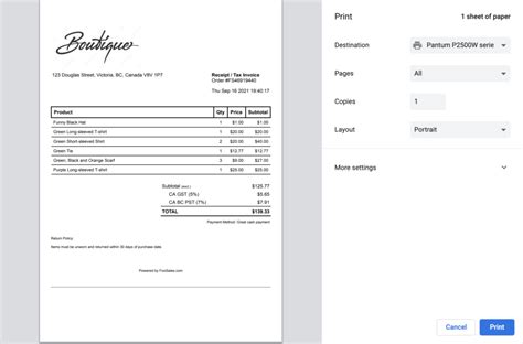 How Do I Print Receipts/invoices In FooSales? - FooSales Help Center