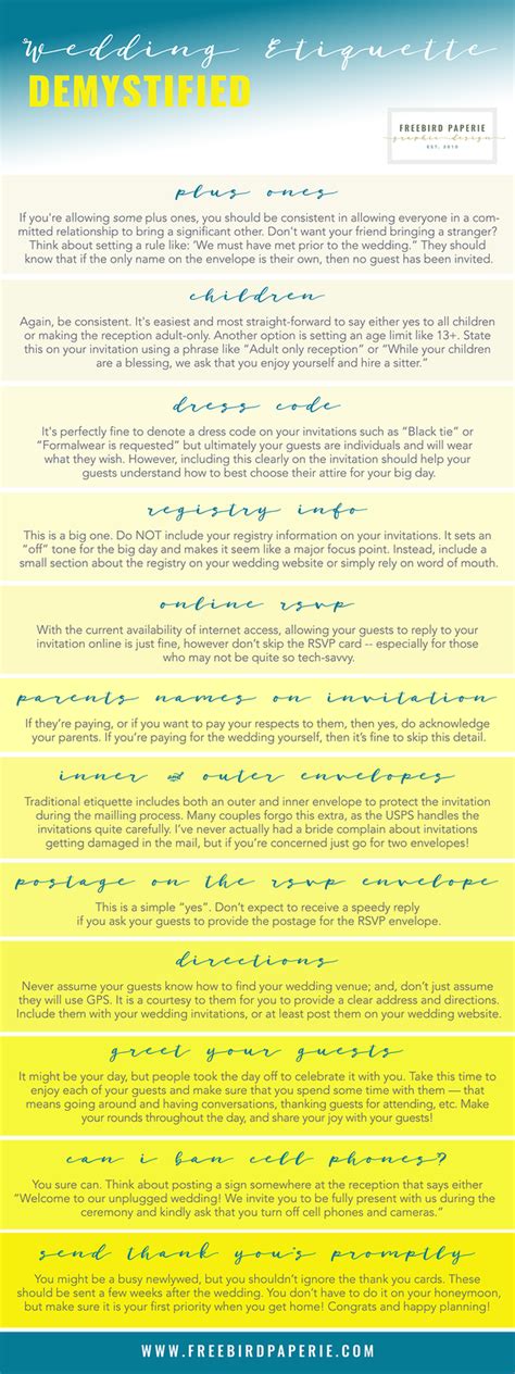 Wedding Etiquette 101 - Freebird Paperie