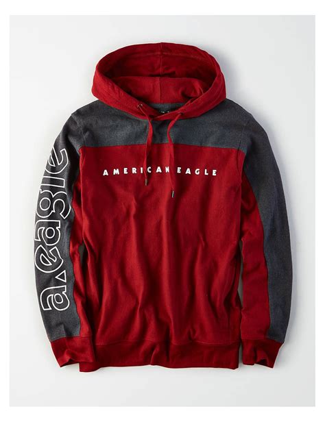 AE Graphic Hoodie Tee, Red | American Eagle Outfitters | Stylish ...