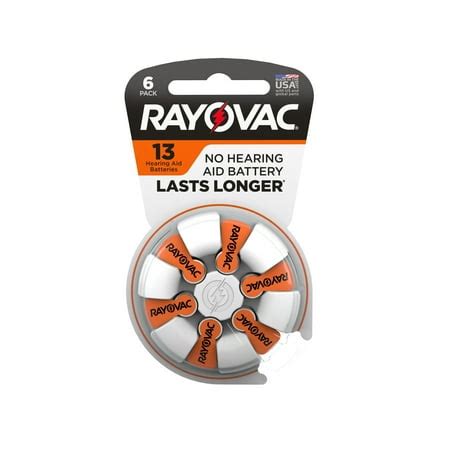 Rayovac Size 13 Hearing Aid Batteries, 6-Pack 13-6 - Walmart.com