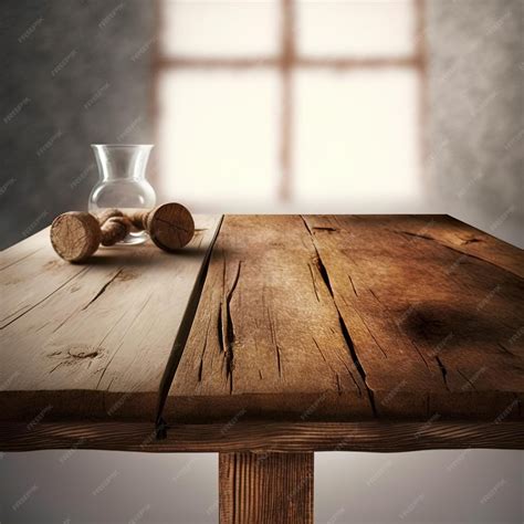 Premium Photo | Wooden rustic table and window decoration