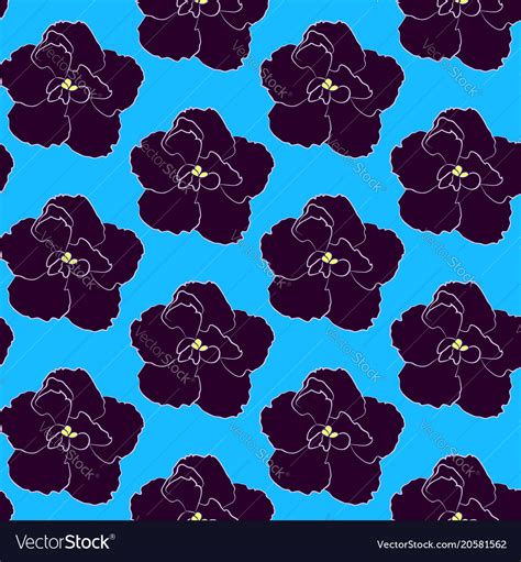 Seamless floral pattern with dark purple Vector Image