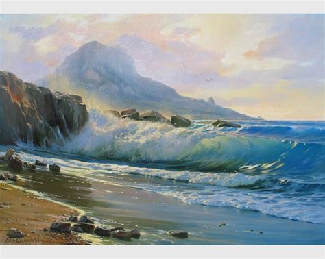 Seascape Painting Original by Alexander Shenderov Ocean Art Canvas ...