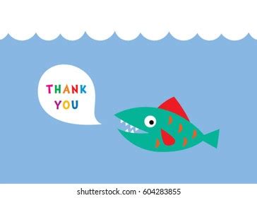 Cute Fish Thank You Card Vector Stock Vector (Royalty Free) 604283864 ...