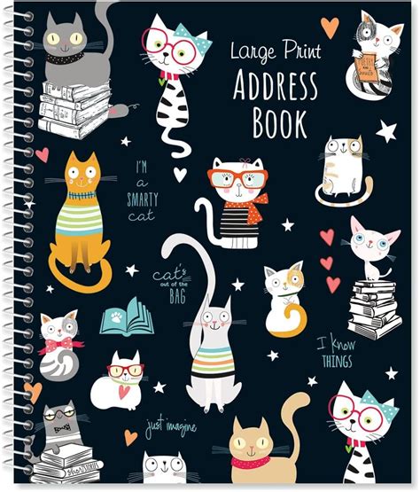 Amazon.com : Smarty Cats Large Print Address Book, 56 Pages, Big 7 inch ...