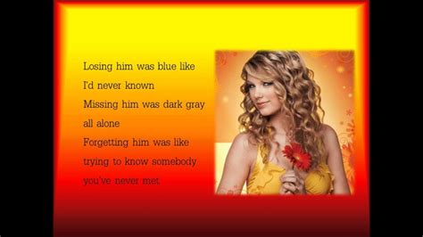 Taylor Swift RED lyrics - YouTube