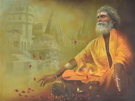 Sadhu Painting - Banaras Ghat by Kamal Rao | Meditation art, Landscape ...