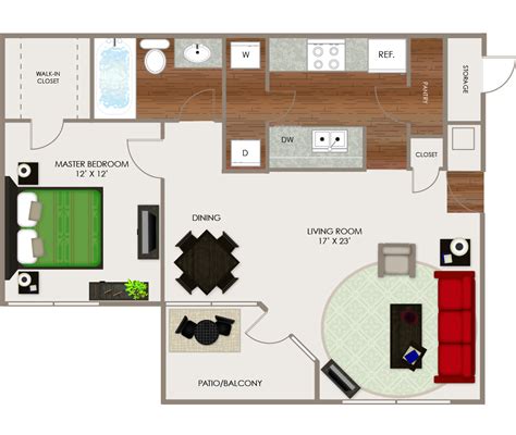 Floor Plan Details | River Ridge Apartments, IN 46240