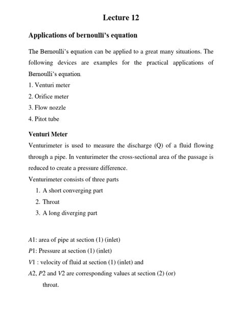 Application of Bernoulli | PDF