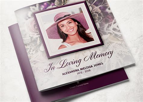 Purple Rose Funeral Program Template :: Behance