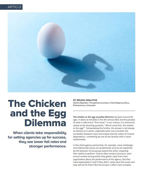 The Chicken and the Egg Dilemma - Agency Mania