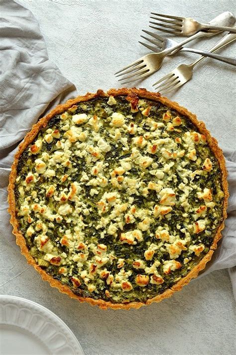 Spanakopita quiche - spinach, ricotta and feta cheese quiche with parmesan… | Quiche recipes ...